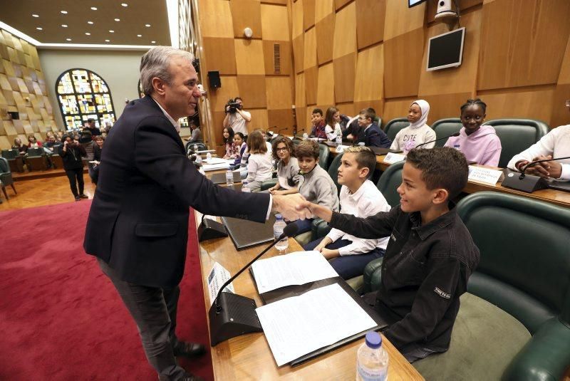 Pleno infantil del Ayuntamiento de Zaragoza