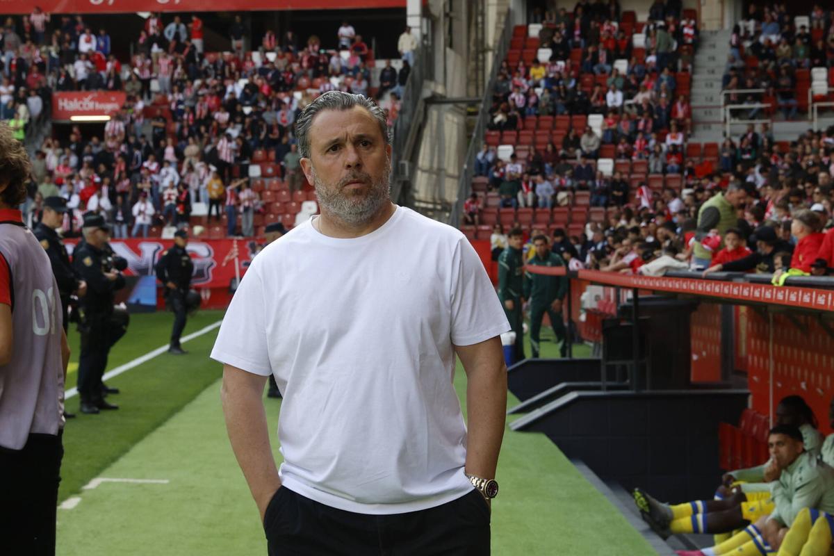 Sergio González, en El Molinón.