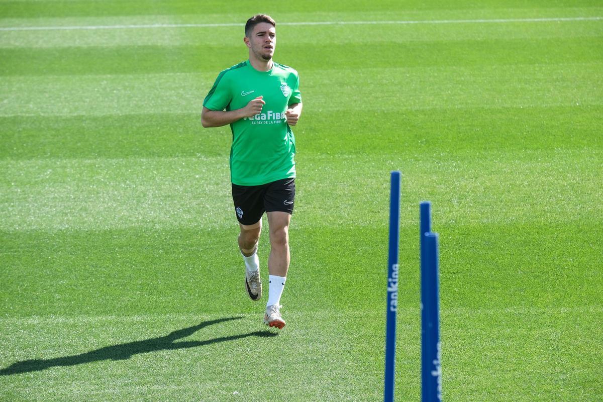 Carreira, durante un entrenamiento en el campo Díez Iborra