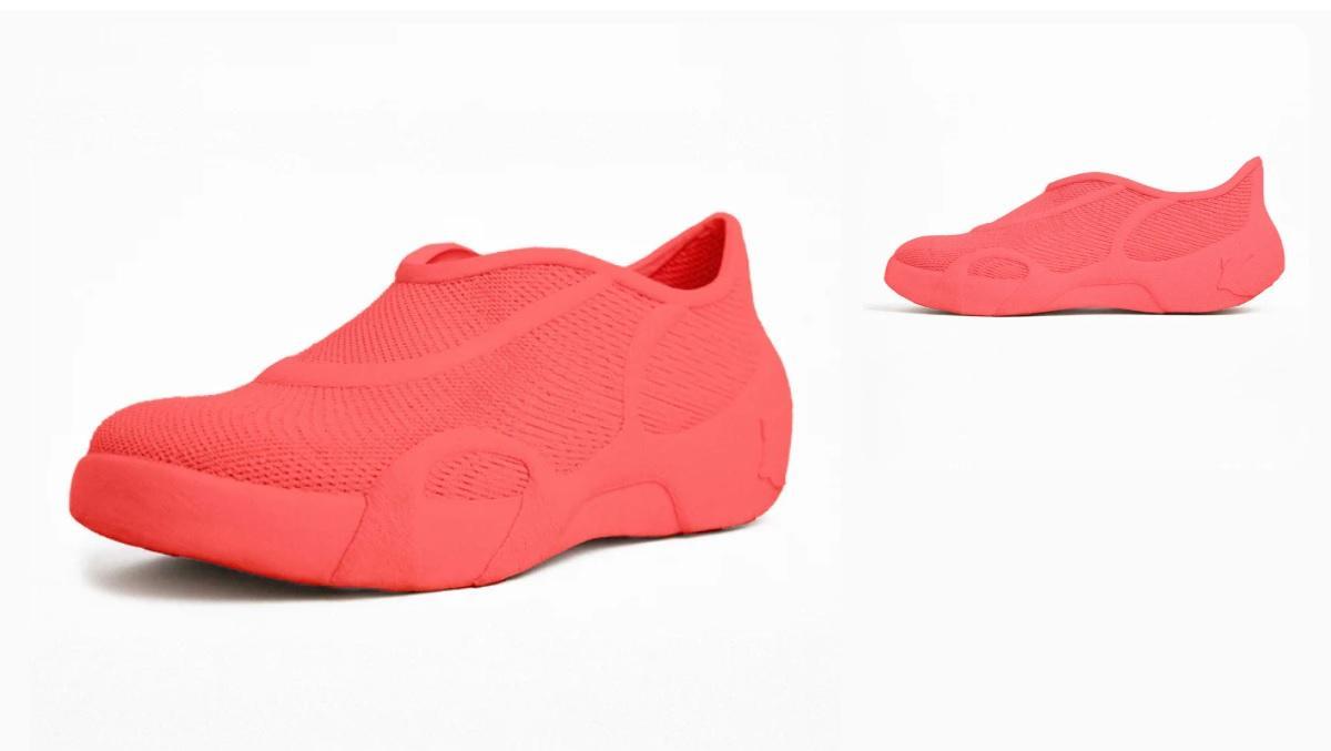 La zapatilla producida por una impresora 3D.