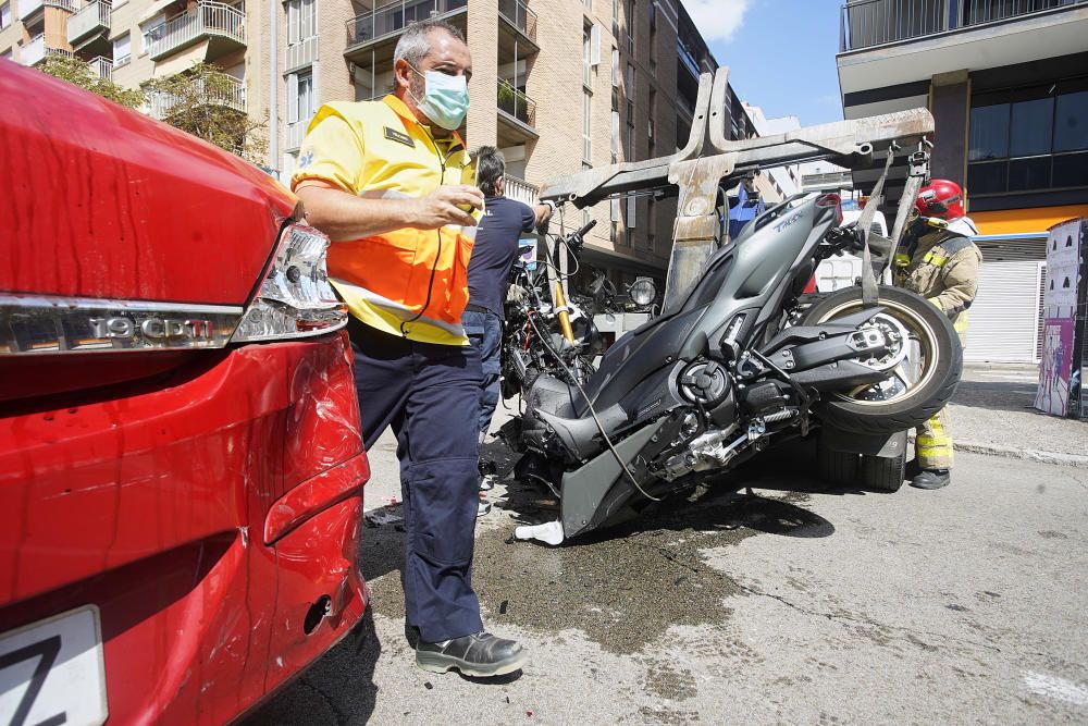 Moto accidentada.