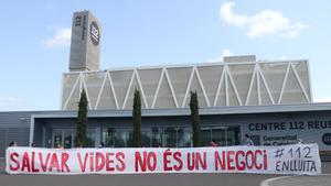 Protestas de los trabajadores de Emergéncias, el 112, de Reus