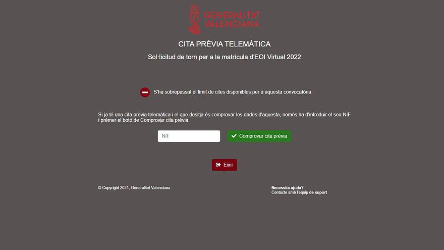 La respuesta de la Conselleria de Educación ante el caos en la preinscripción de la EOI virtual