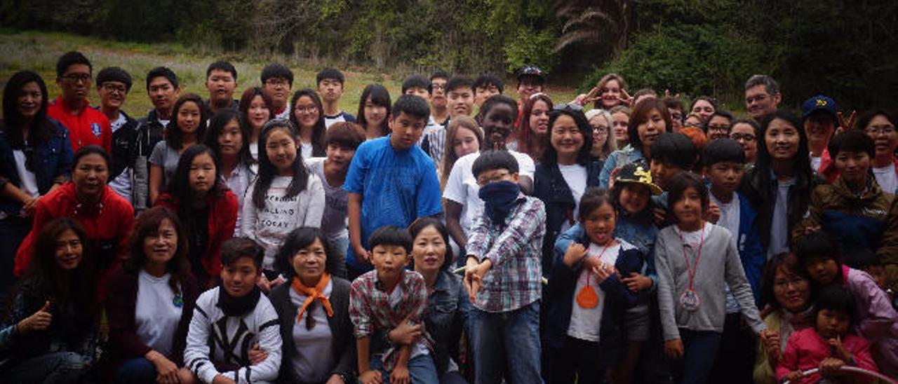 Alumnos del Colegio Coreano de Las Palmas en una excursión a la Finca de Osorio en mayo de este año.