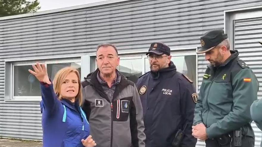 Pilar Bernabé, delegada del Gobierno, visita el polígono de Riba-roja tras los episodios de lluvias