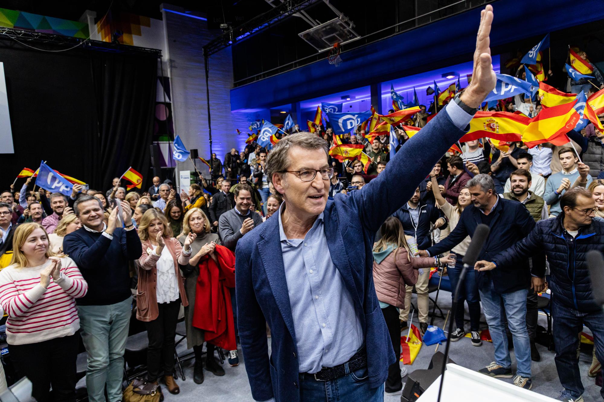 Feijóo en el mitin de Madrid del sábado pasado.