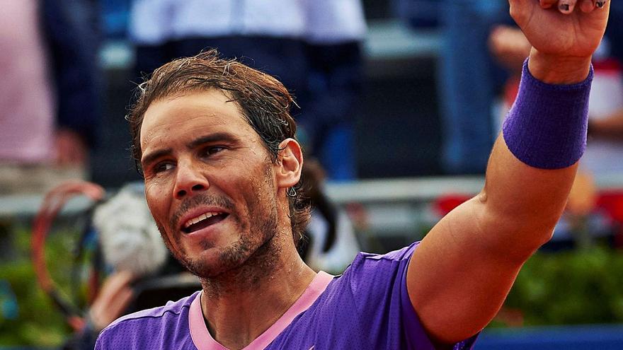 Rafel Nadal celebra el pase a la final del Barcelona Open Banc Sabadell-Conde de Godó.