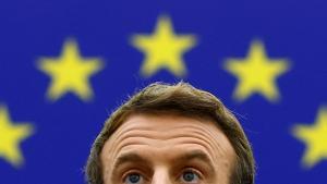 Emmanuel Macron durante un discurso en el Parlamento Europeo a mediados de enero, en Estrasburgo.