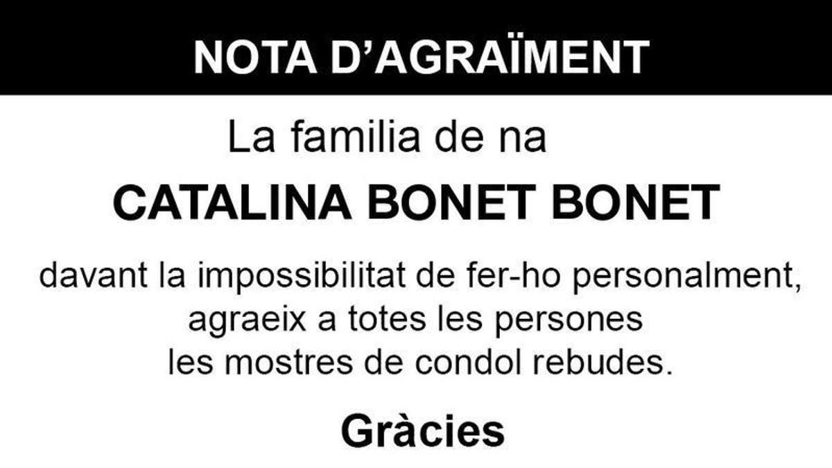 Nota Catalina Bonet Bonet