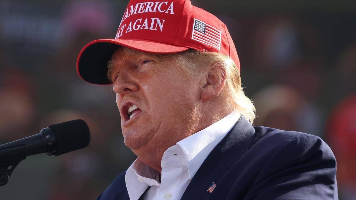 El expresidente de EEUU Donald Trump, durante un mitin en Nebraska el pasado 1 de mayo.