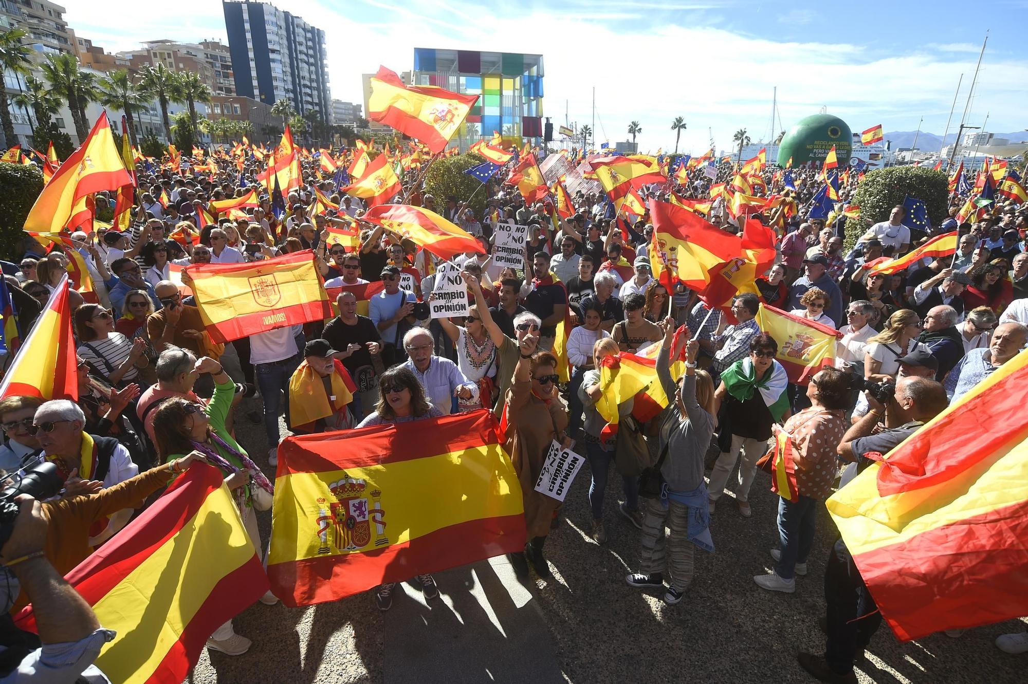 La manifestación del PP contra la amnistía de Málaga,  en imágenes