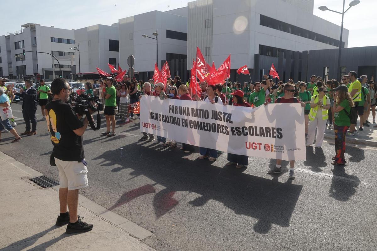 Protesta de los profesionales de comedores escolares