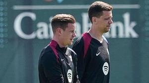 Ter Stegen y Szczesny, durante un entrenamiento con el Barça