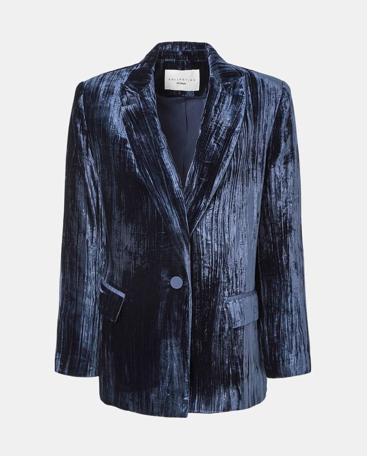 Blazer terciopelo hotsell azul mujer