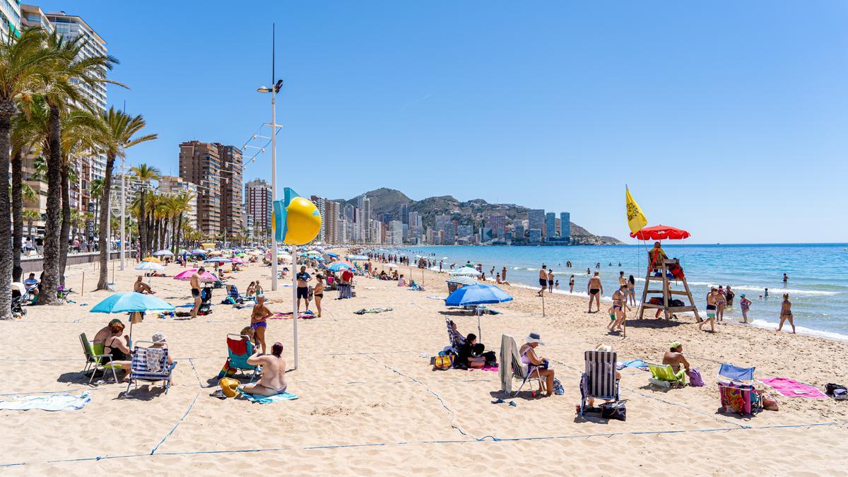 La playa de Benidorm el pasado fin de semana.