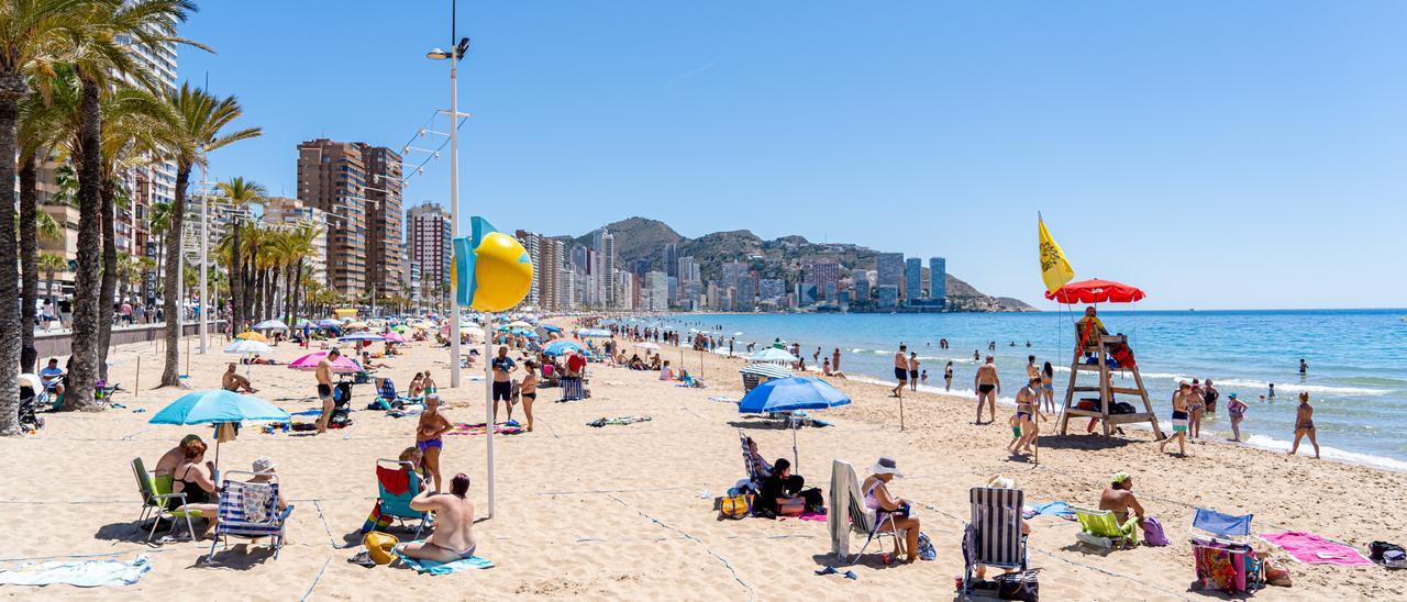 La playa de Benidorm el pasado fin de semana.