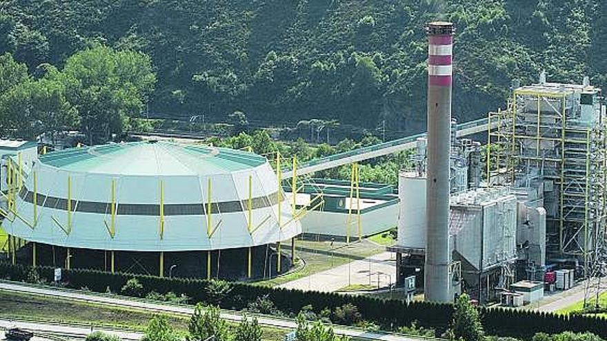 La actual central térmica de La Pereda, en Mieres.