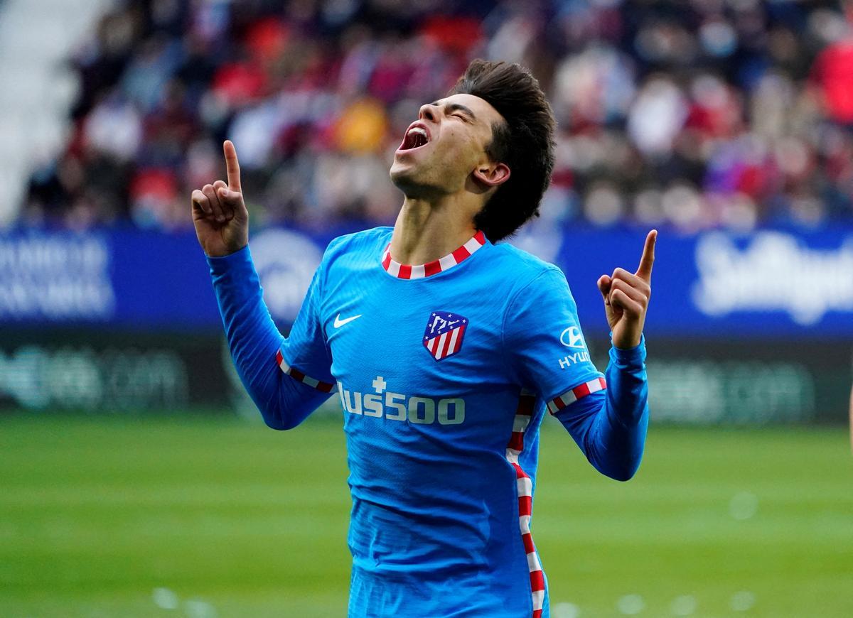 Joao Félix celebra su gol contra Osasuna.