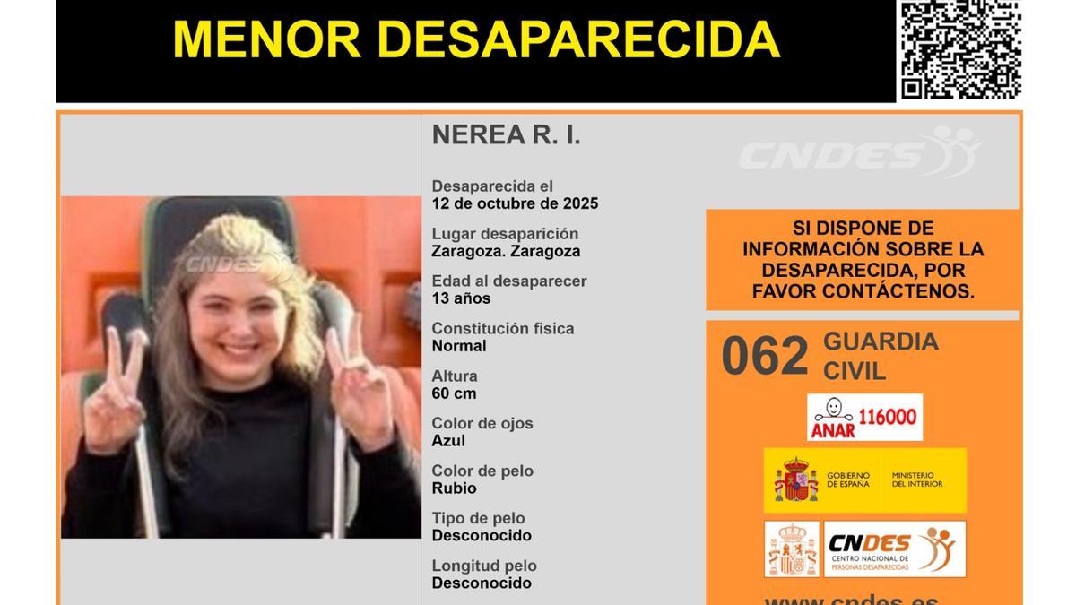 Cartel de la desaparecida.