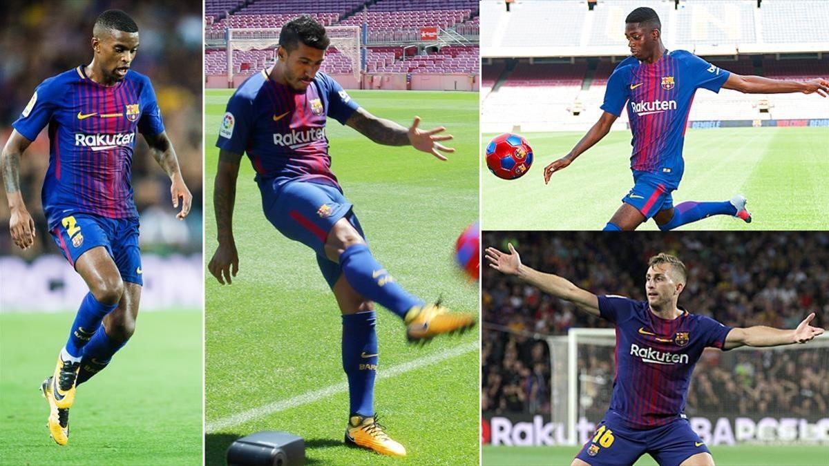 Semedo, Paulinho, Dembélé y Deulofeu, los cuatro fichajes del Barça 17-18.