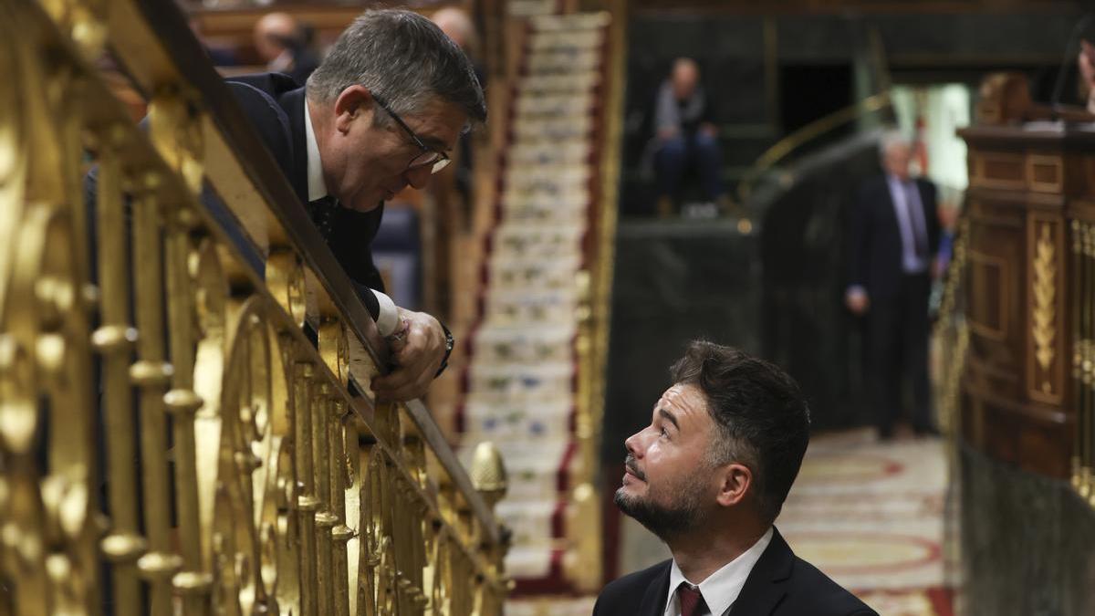 Patxi López y Gabriel Rufián, en el Congreso.