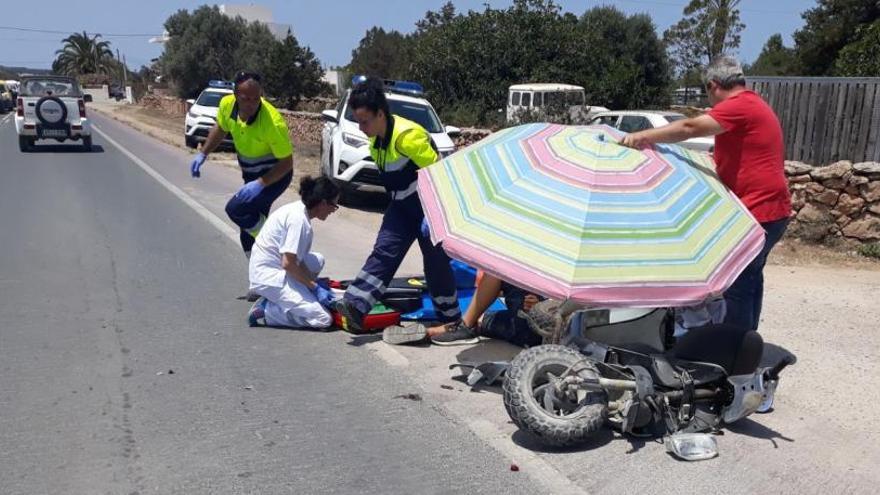 Herido grave un joven en un accidente de moto en Formentera