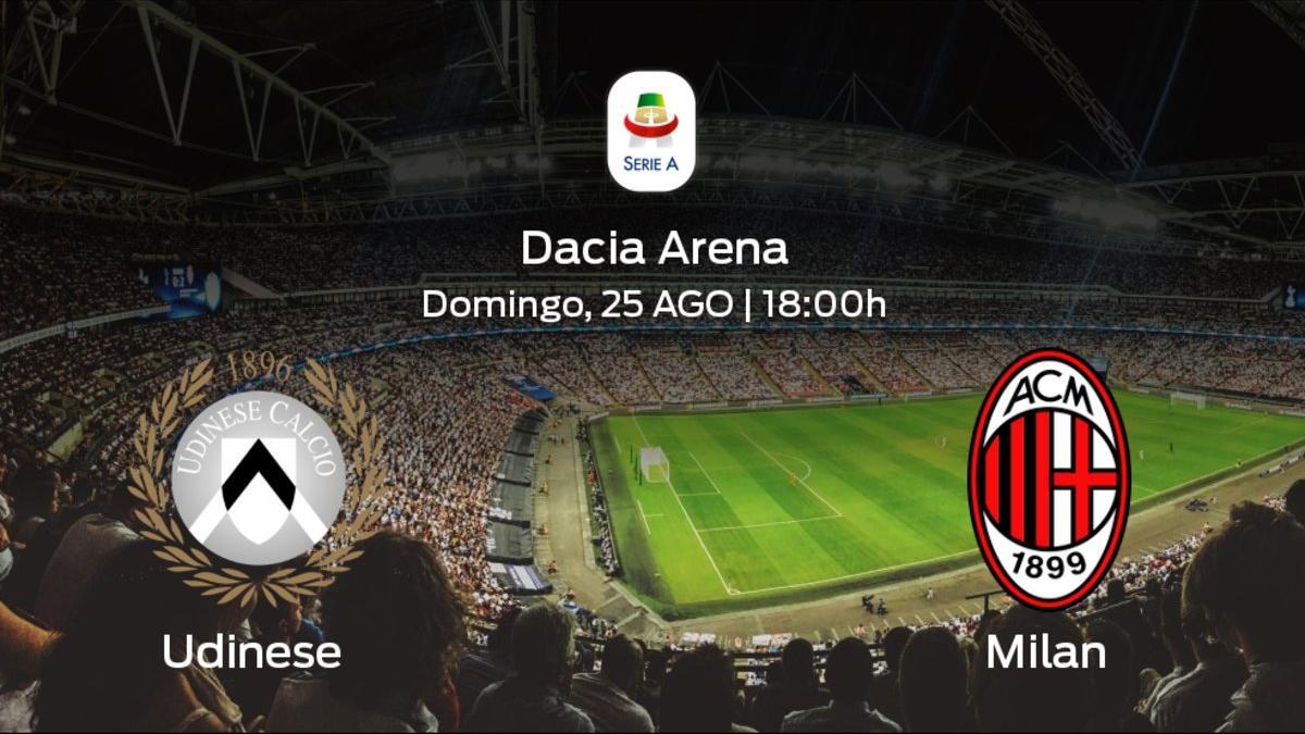 Previa del encuentro: primer partido del campeonato para el Udinese ante el Milan