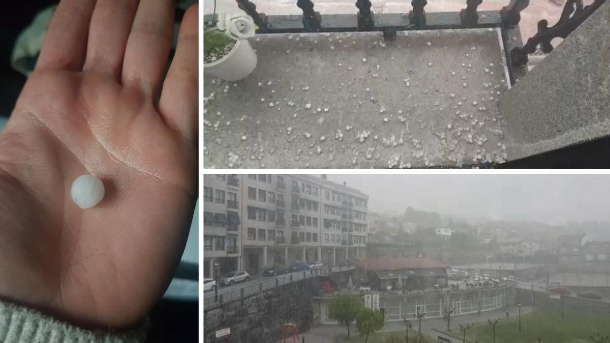 Las intensas precipitaciones de este martes en el municipio de As Burgas fueron en forma de granizo por la tarde.