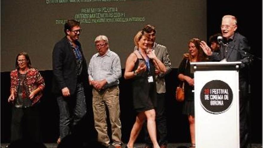 Un moment de la gala de clausura del 28è Festival de Cinema de Girona, celebrada ahir a la nit a La Mercè.