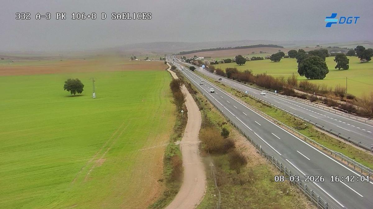 La A-3 a su paso por Saelices, en una imagen en tiempo real de la DGT
