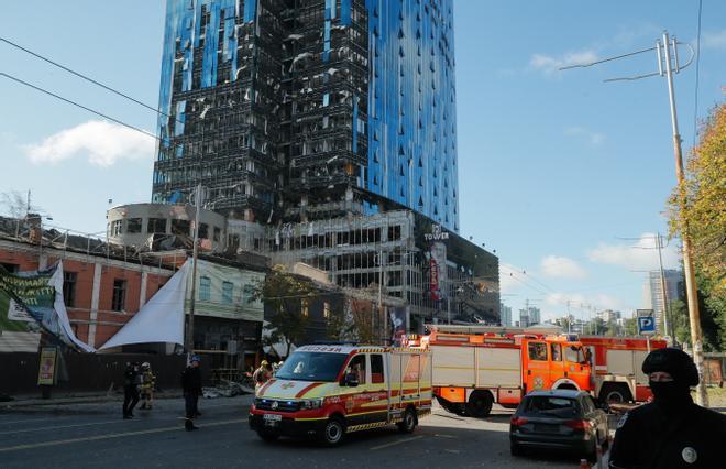 Las imágenes del bombardeo en el centro de Kiev