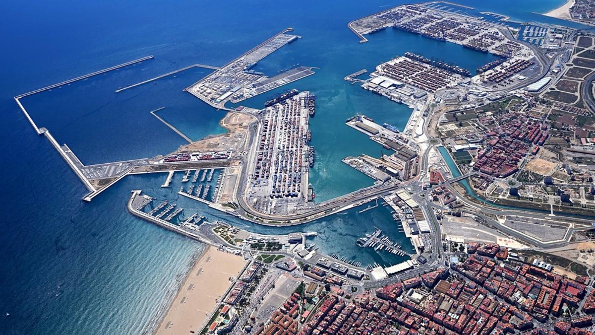 Imagen aérea del puerto de València, en una una imagen de archivo.