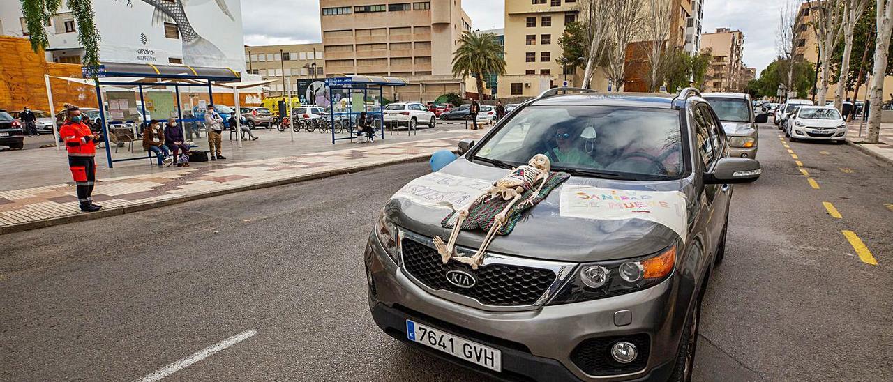 Manifestación de sanitarios celebrada el pasado mes de febrero en Ibiza