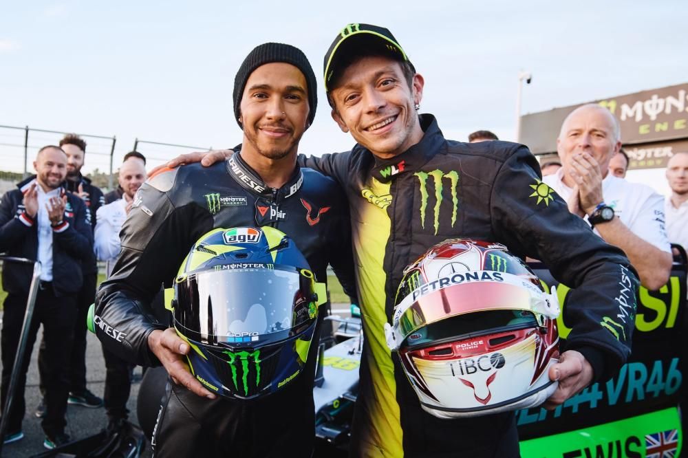 Rossi y Hamilton, en Cheste