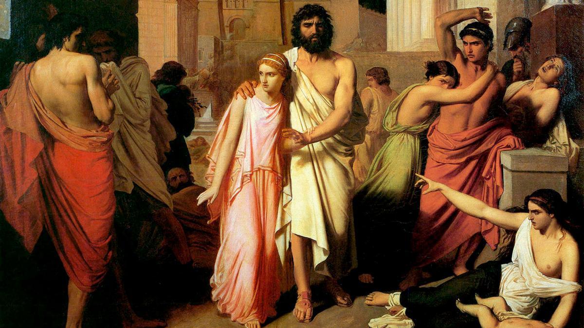 «Edipo y Antígona» o «La plaga de Tebas», 1842