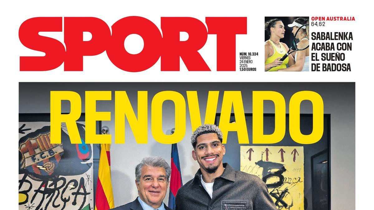La portada SPORT de hoy, viernes 24 de enero de 2025