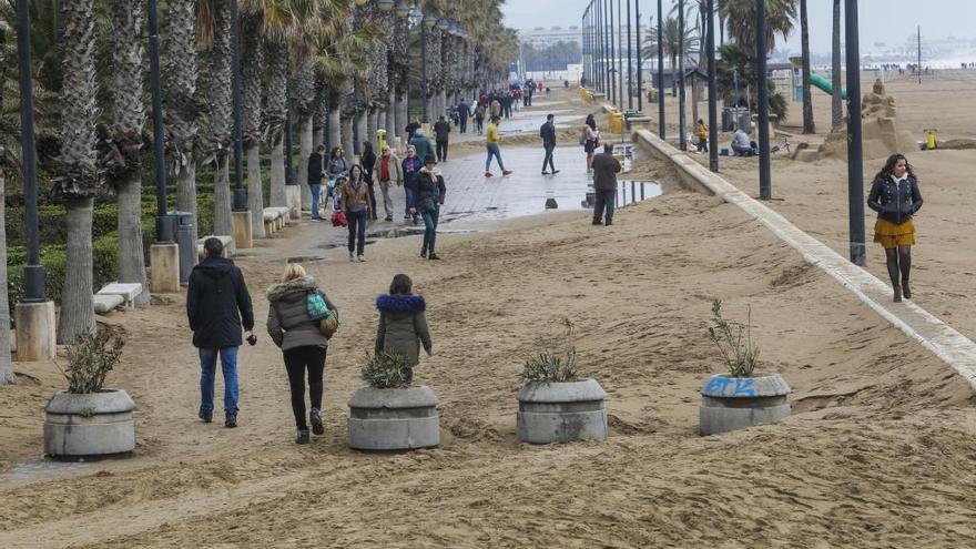 Efectos de un temporal en València.