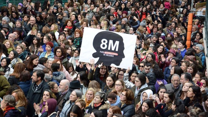 Manifestantes el año pasado en la marcha del 8 de marzo de Pontevedra.