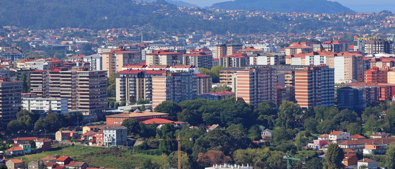 Vista general de parte de la ciudad de Vigo.