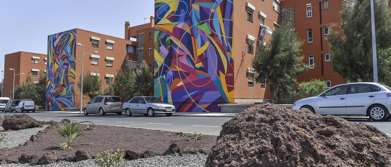 Murales de Sabotaje al Montaje en la urbanización La Paz del Cruce de Arinaga