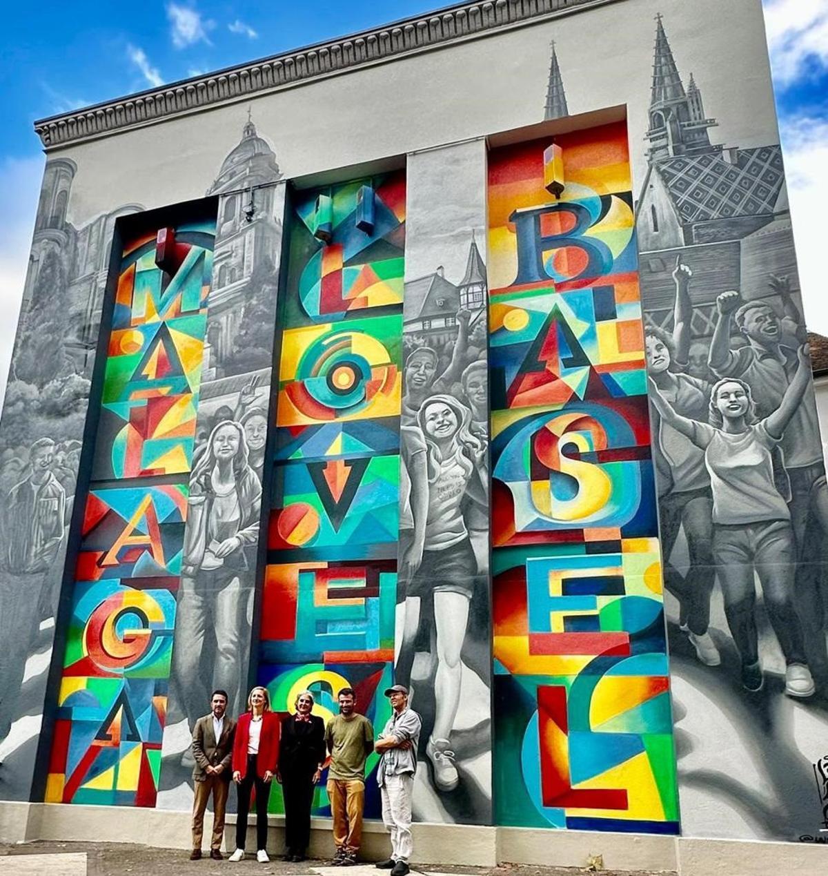 Málaga realiza en Basilea una nueva acción promocional de 'street art' denominada 'Málaga loves'