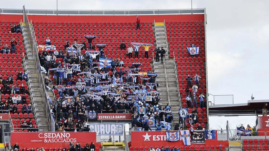 Altercados entre aficionados del Mallorca y Espanyol al final del partido