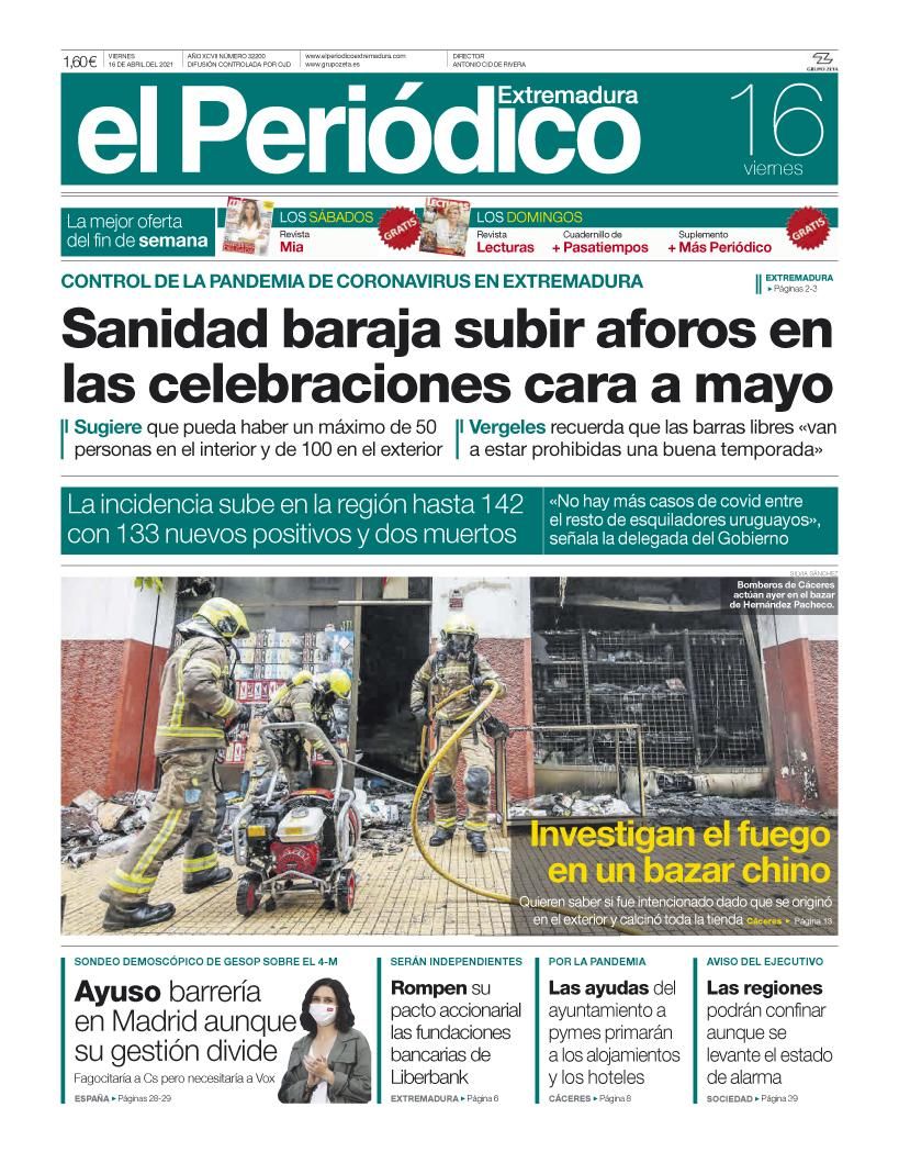 Consulta la portada correspondiente al día 16 de abril del 2021