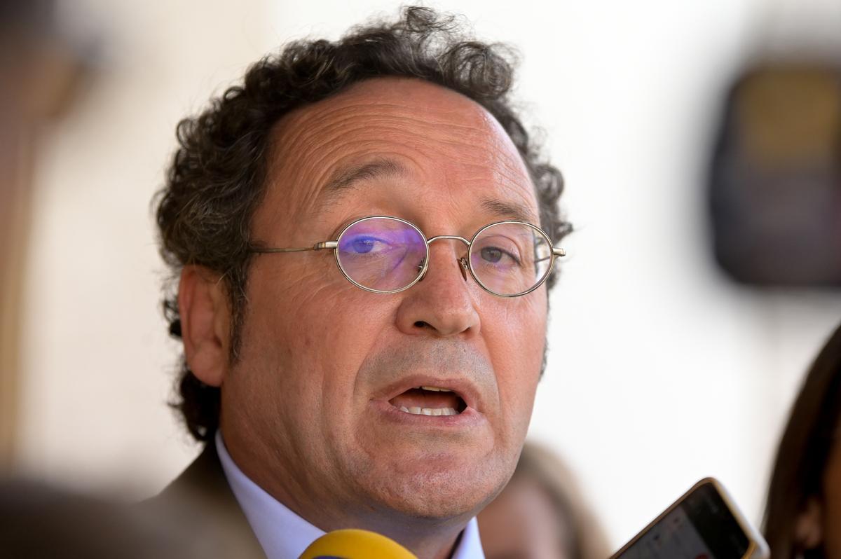 El fiscal general del Estado, Álvaro García Ortiz, en la Junta de Fiscales Antidroga celebrada en el pazo de Mariñán.