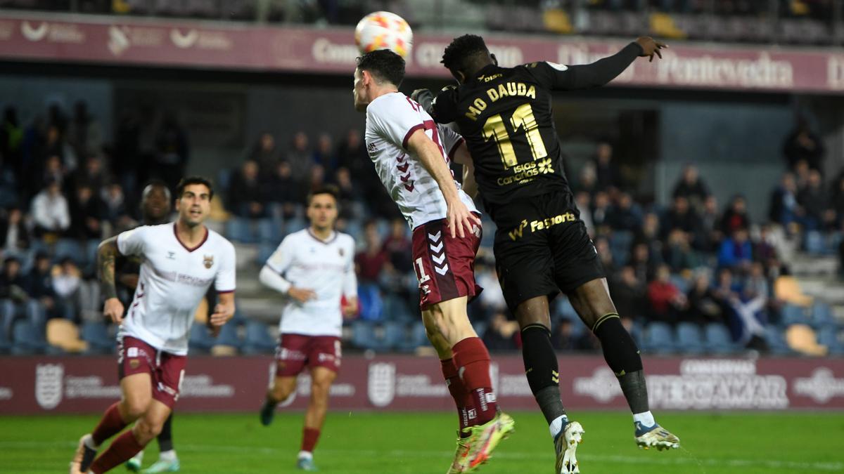 Dauda, en el partido con el Pontevedra.