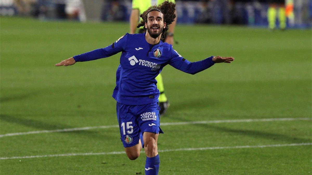 Cucurella, celebrando un gol con el Getafe