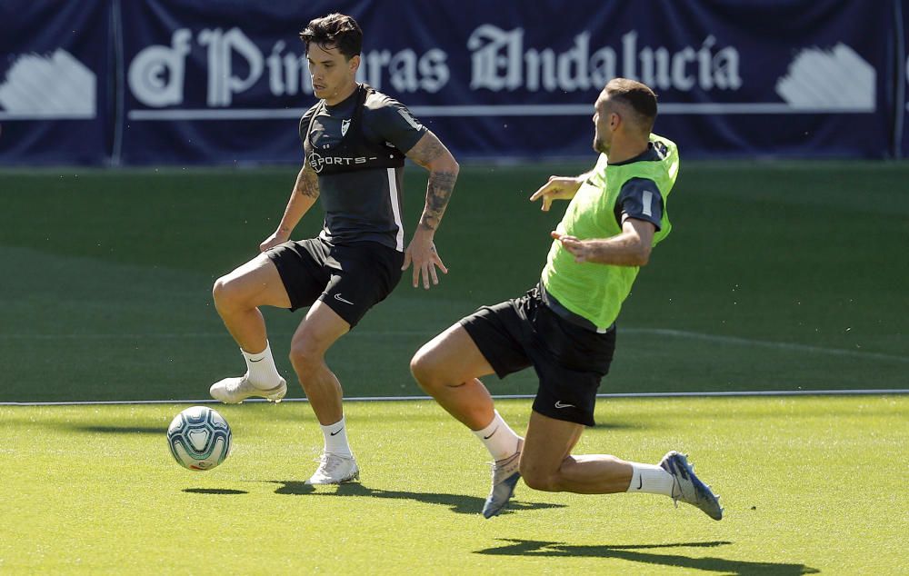 Primer entrenamiento de grupo del Málaga CF