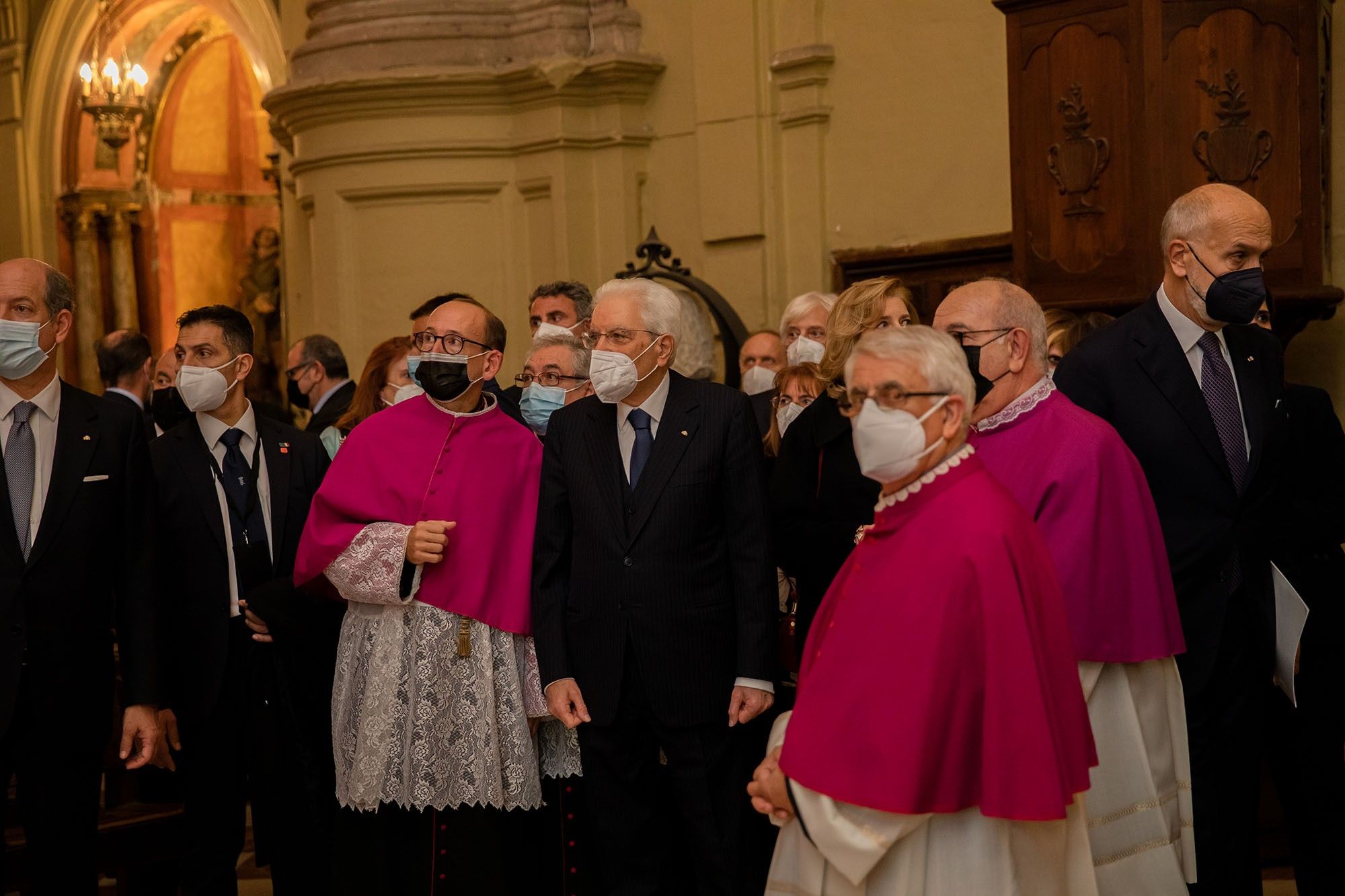 El presidente de Italia, Sergio Mattarella, aprovecha su estancia en Málaga y visita 'El Verbo Encarnado'