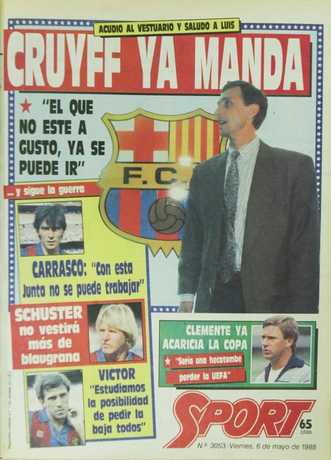1988 - Johan Cruyff vuelve al Barça como máximo responsable técnico del primer equipo