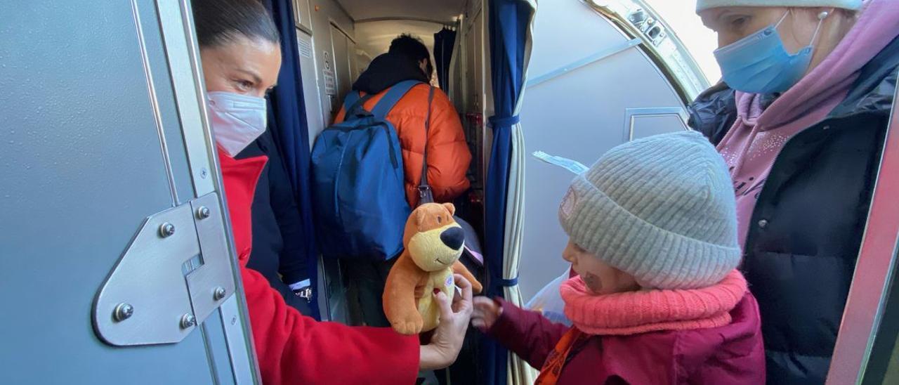 Refugiados ucranianos llegan a Valencia.